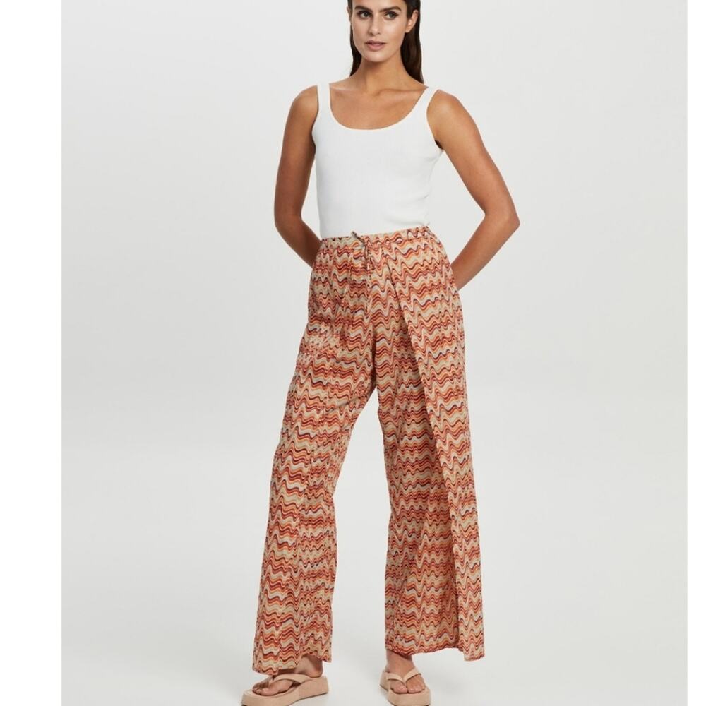 NWT Faithfull The Brand Montero Cotton Split-Leg Boho Pants Vadella Medium - Picture 2 of 13